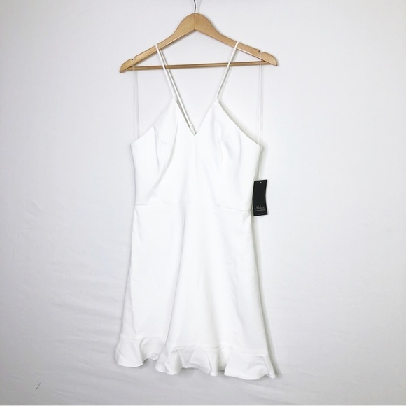 Aidan Mattox NWT size 10 ivory halter A-line mini dress - Picture 9 of 11